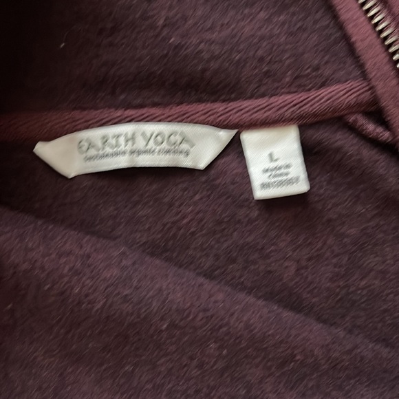 Earth Yoga Sz L Burgundy Organic Cotton Cozy Karma Sweatshirt Dress - Picture 11 of 16